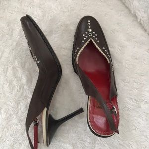 GOFFREDO FANTINI Italian sling back heels sz 37